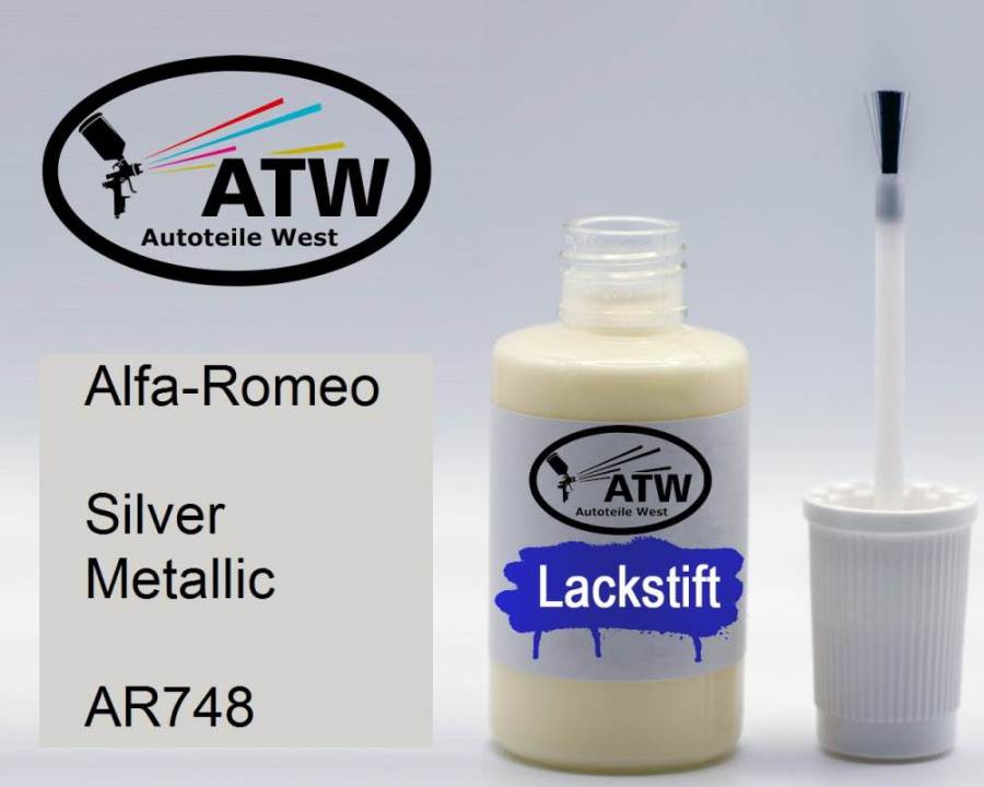 Alfa-Romeo, Silver Metallic, AR748: 20ml Lackstift, von ATW Autoteile West.